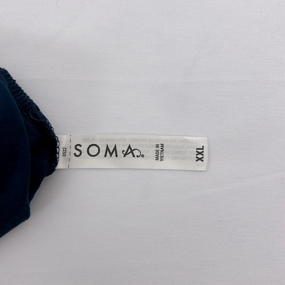 Soma Women’s XXL Navy Blue Crewneck Short Sleeve Rayon Blend Top - Picture 6 of 7